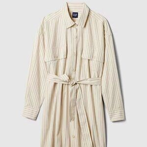Gap Organic Cotton Striped Mini Shirtdress M Petite NWT